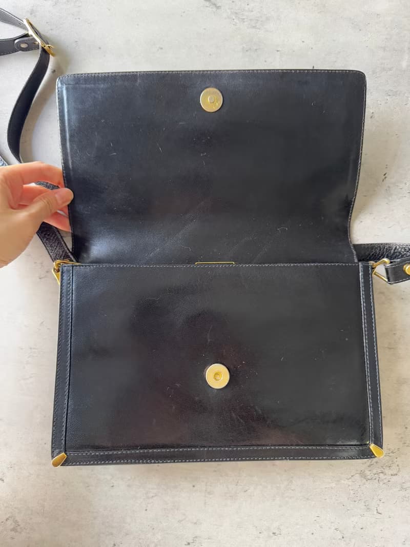 中古正品 Bally 牛皮 真皮包 風琴包 斜背包