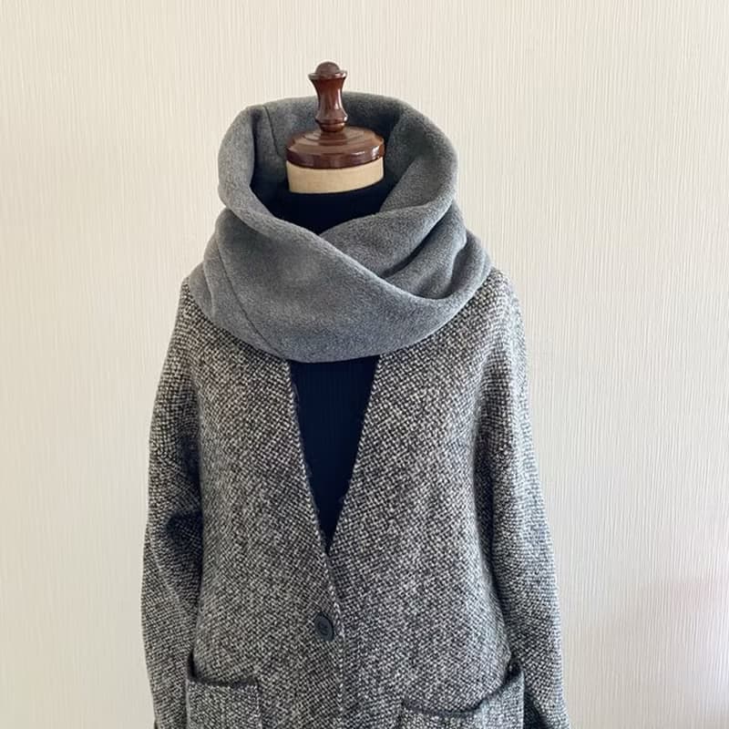 高級メルトンフリースのスヌード　グレー