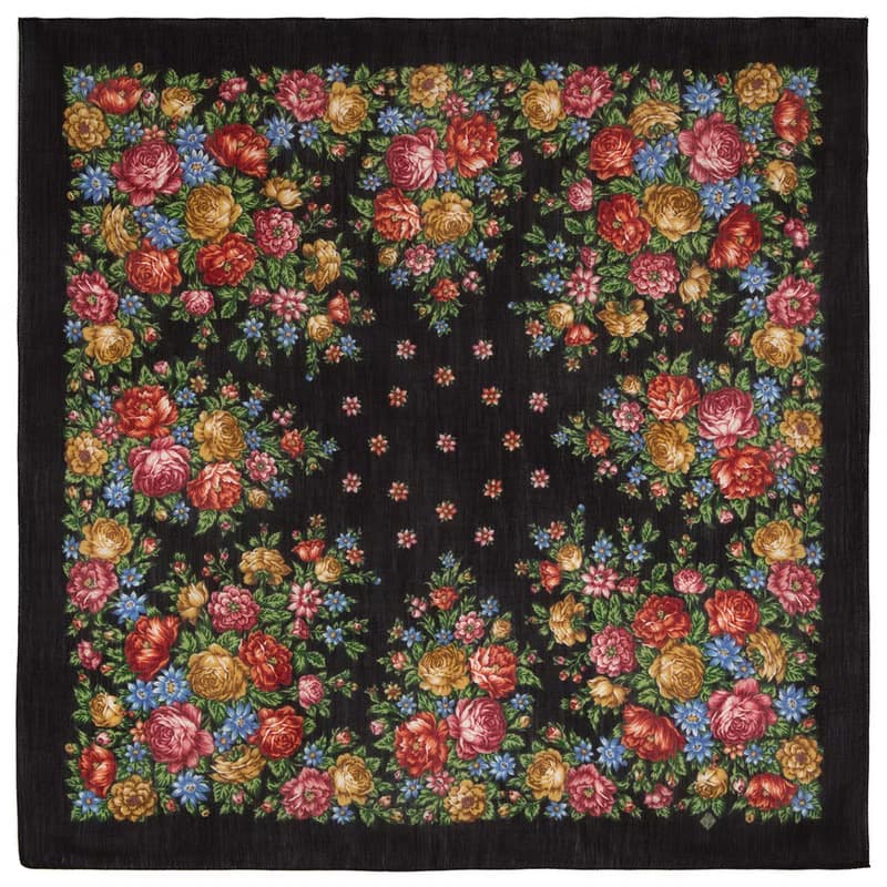 Original Pavlovo Posad Russian Shawl 100% Wool Woolen Scarf 115x115 cm 1870-18