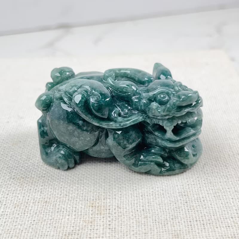 【招財神獸】花青翡翠貔貅擺飾擺件 | 天然緬甸玉翡翠A貨 | 送禮