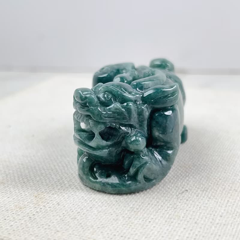【招財神獸】花青翡翠貔貅擺飾擺件 | 天然緬甸玉翡翠A貨 | 送禮