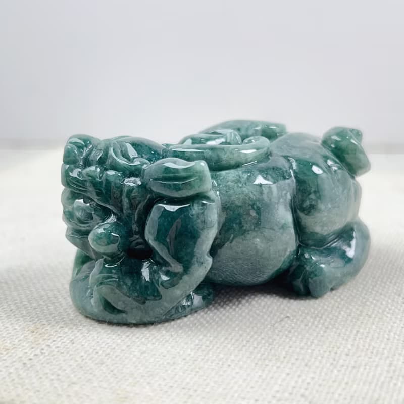 【招財神獸】花青翡翠貔貅擺飾擺件 | 天然緬甸玉翡翠A貨 | 送禮