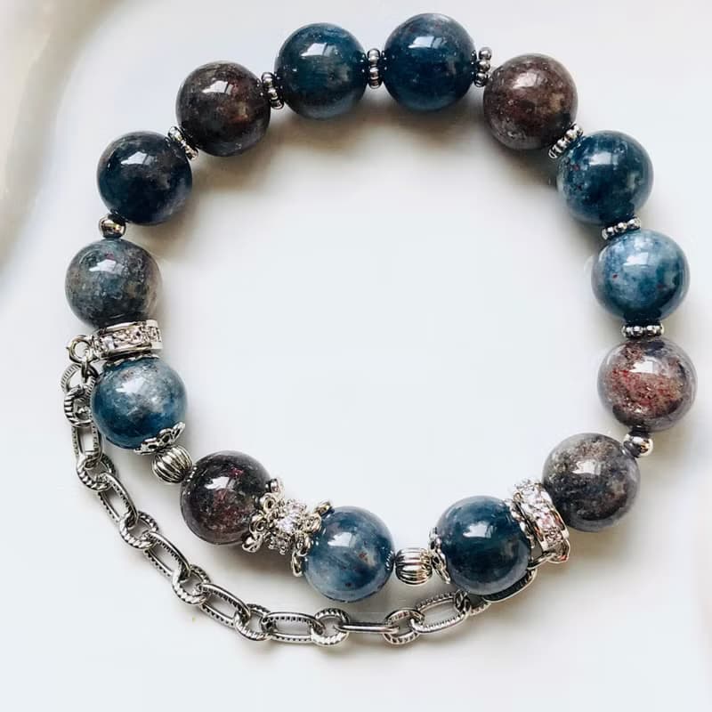 ITS-B659【設計款・海洋星空・共生礦藍晶石】天然石水晶手鍊手環