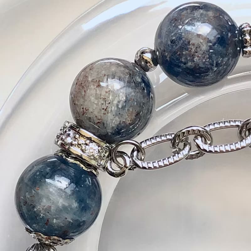 ITS-B659【設計款・海洋星空・共生礦藍晶石】天然石水晶手鍊手環