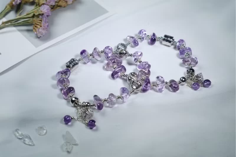 增強記憶力紫晶純銀手鍊 / 手環 / 手串 925純銀飾品