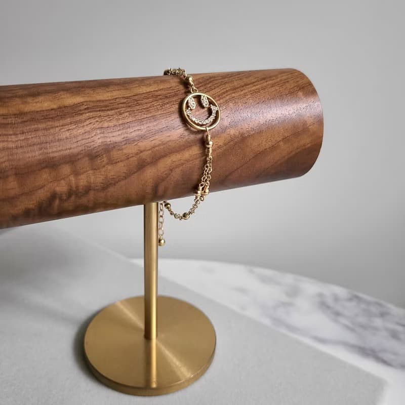 微笑曙光 - 簍空鋯石金珠手鍊