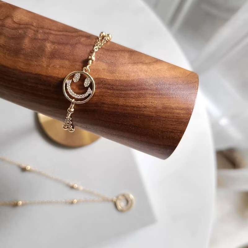 微笑曙光 - 簍空鋯石金珠手鍊