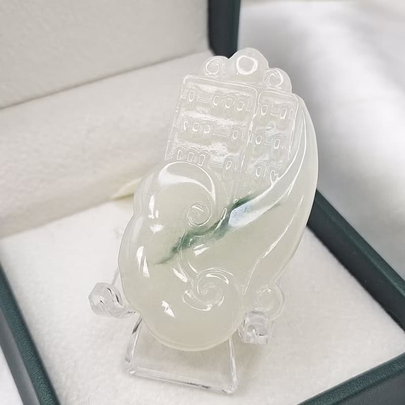 老種冰黃飄花如意算盤  財智雙全 擺件 掛件 | 天然緬甸玉A貨翡翠