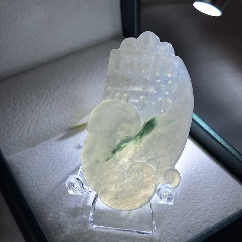 老種冰黃飄花如意算盤  財智雙全 擺件 掛件 | 天然緬甸玉A貨翡翠