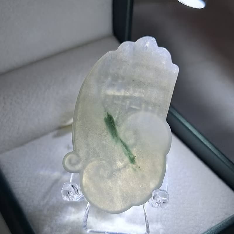 老種冰黃飄花如意算盤  財智雙全 擺件 掛件 | 天然緬甸玉A貨翡翠