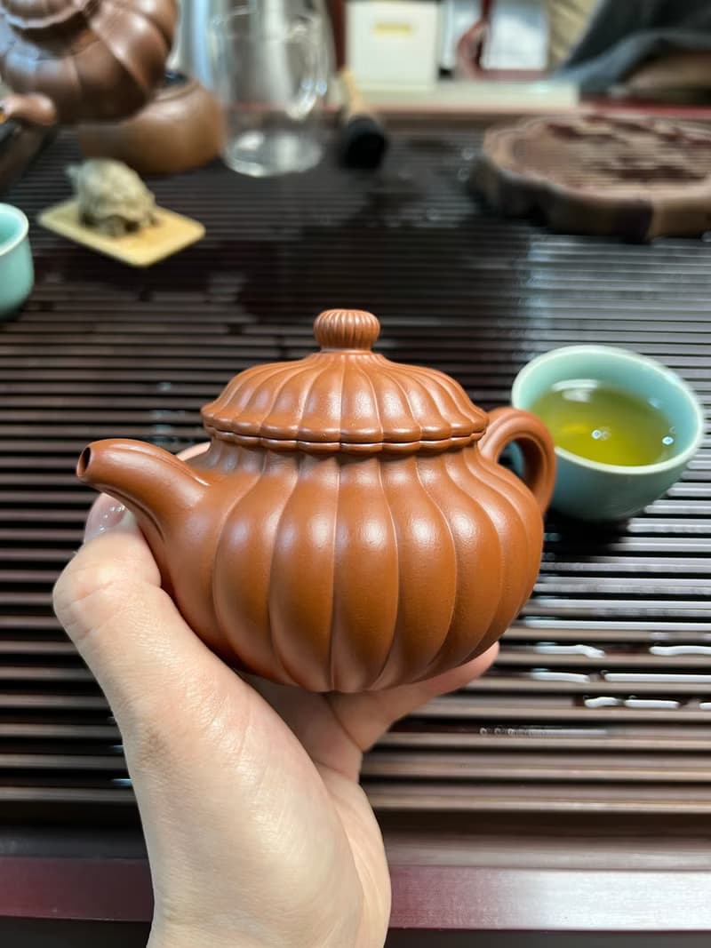 筋纹仿古 全手工制作 300cc 原矿顶级朱泥料 泥色正宗润泽 型体
