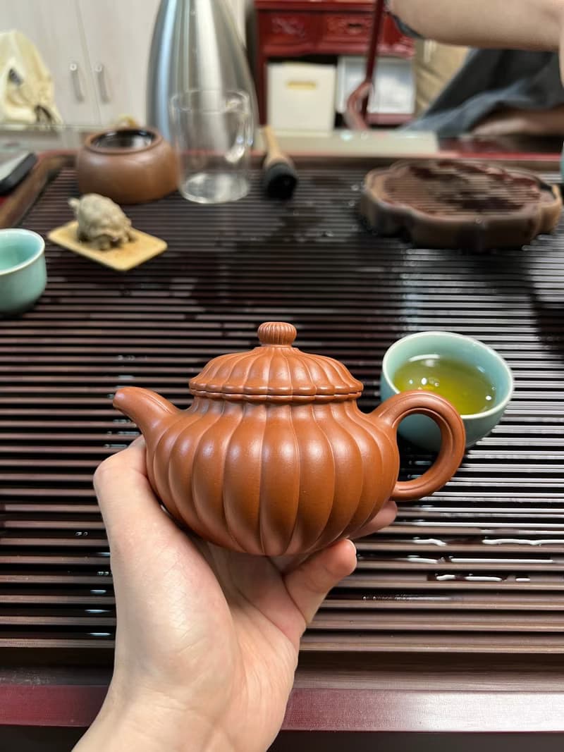 筋纹仿古 全手工制作 300cc 原矿顶级朱泥料 泥色正宗润泽 型体