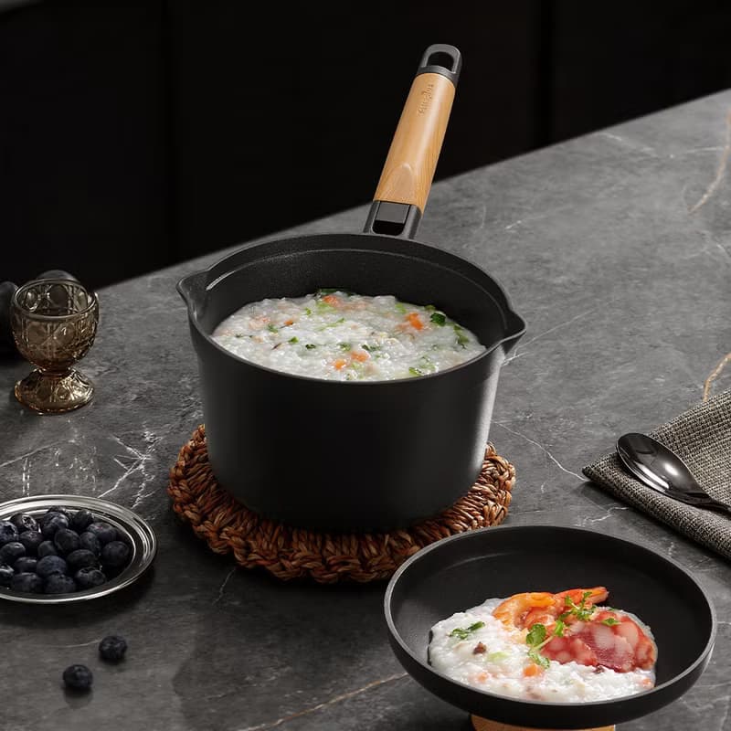 【Taste Plus】悅味元木 鑽石級內外不沾鍋 小湯鍋 牛奶鍋 18cm