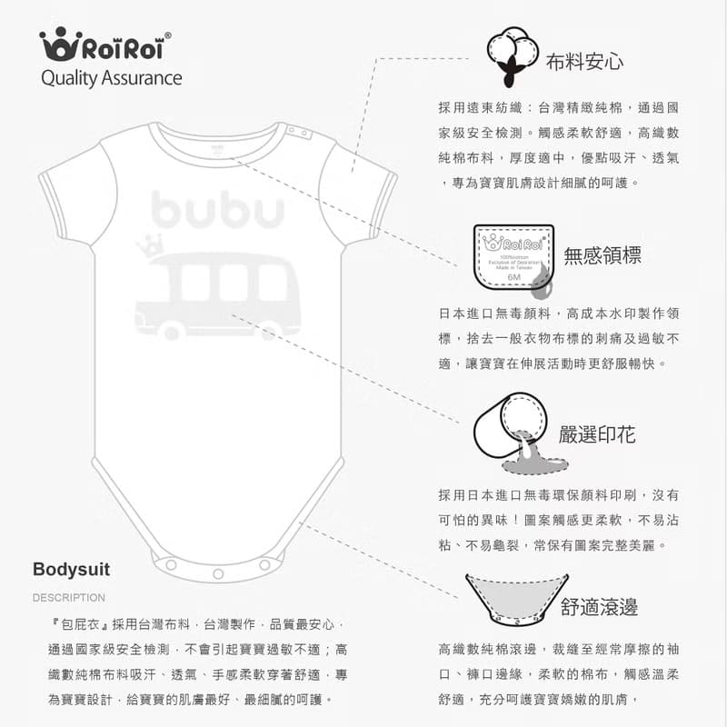 臺灣製 純棉 包屁衣 嬰兒服 / 短袖 / 富貴如意 燙金元寶款 MIT