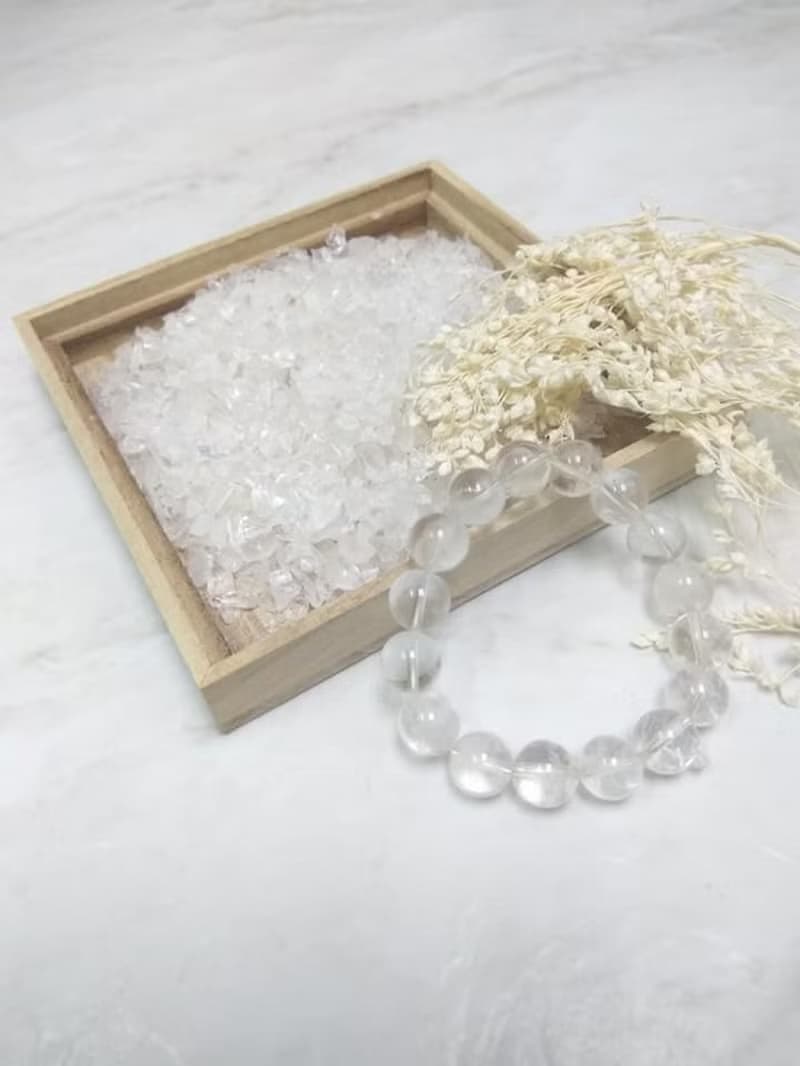 【療癒組合】白水晶. 消磁 石  木盒 祝福 水晶 礦石 情人節禮物