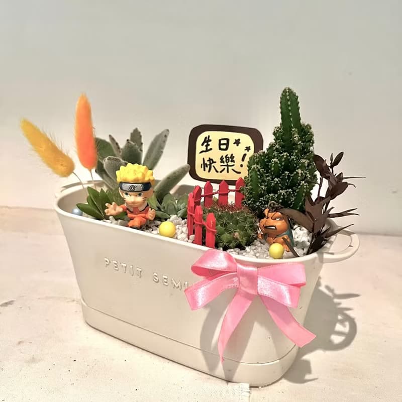 火影忍者 鳴人 漩渦鳴人 蛤蟆吉 多肉組盆 微景觀盆栽 多肉 送禮