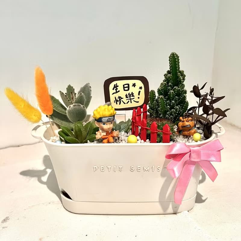 火影忍者 鳴人 漩渦鳴人 蛤蟆吉 多肉組盆 微景觀盆栽 多肉 送禮