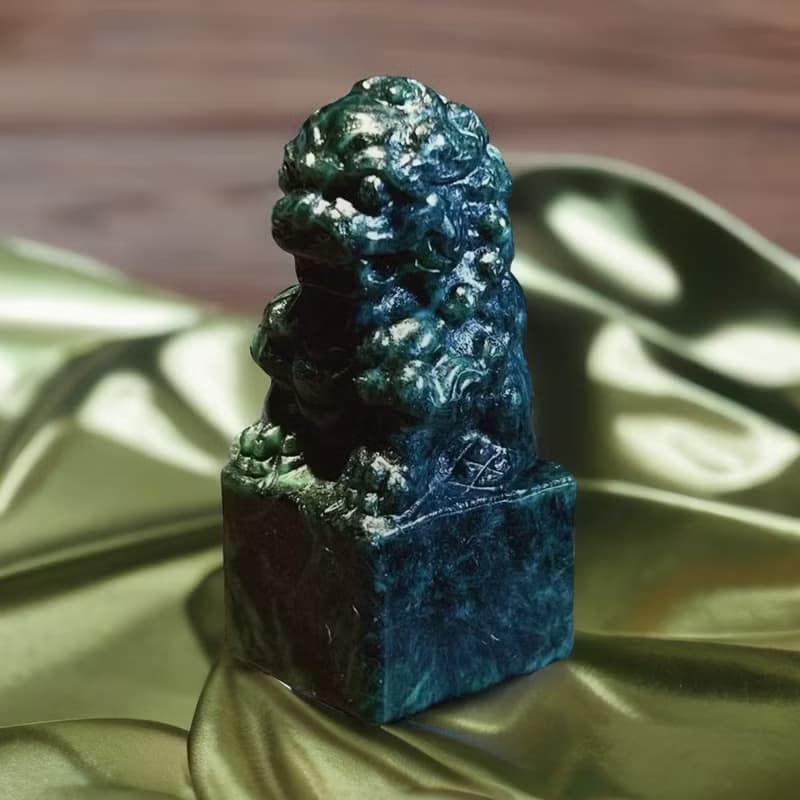 老花青翡翠獅子印章| 天然緬甸玉A貨翡翠 | 送禮