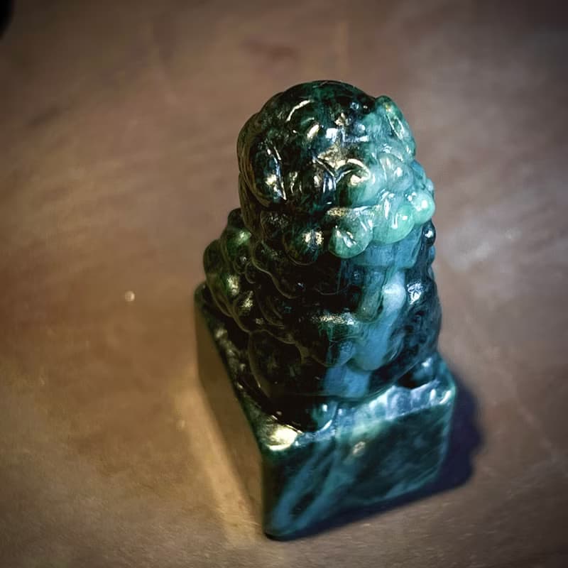 老花青翡翠獅子印章| 天然緬甸玉A貨翡翠 | 送禮