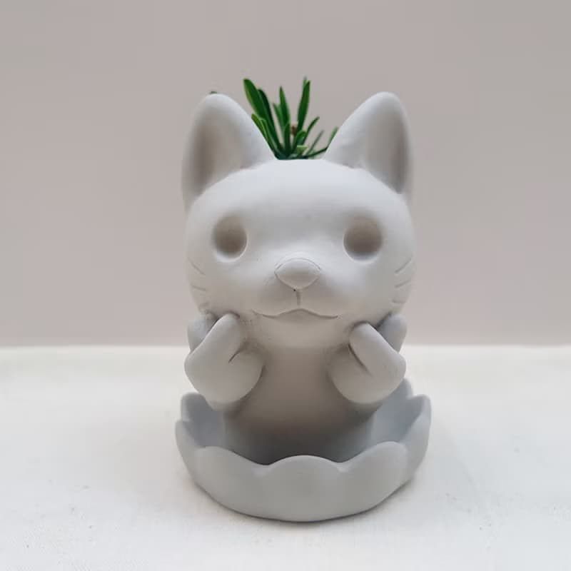 【快速出貨】啾咪貓貓 植物小盆 水泥盆器 交換禮物
