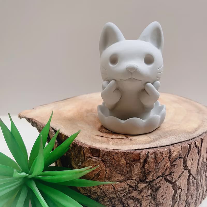 【快速出貨】啾咪貓貓 植物小盆 水泥盆器 交換禮物