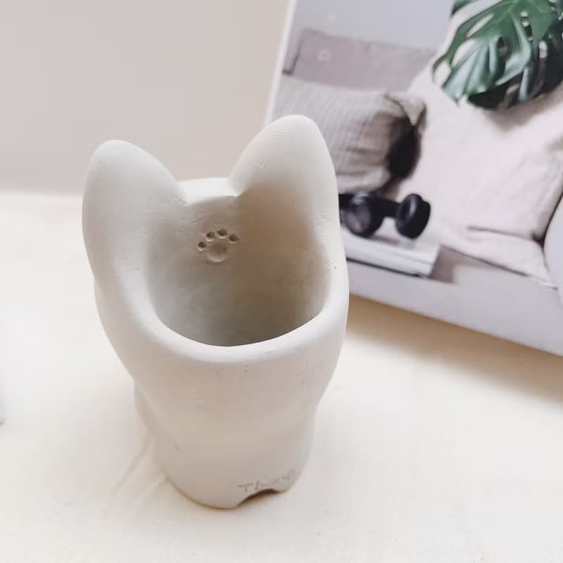 【快速出貨】啾咪貓貓 植物小盆 水泥盆器 交換禮物