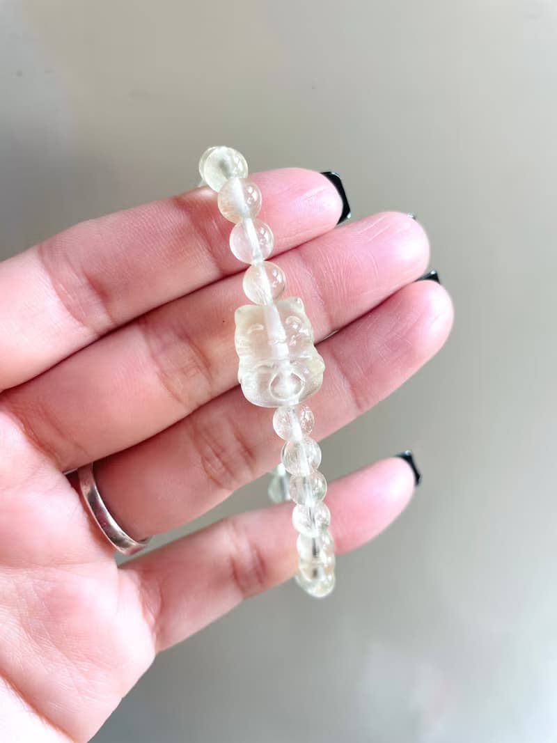 黃色招財 可愛萌物【檸檬黃水晶招財貓圓珠手串】必蒐藏/一物一拍
