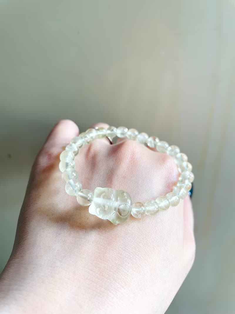 黃色招財 可愛萌物【檸檬黃水晶招財貓圓珠手串】必蒐藏/一物一拍