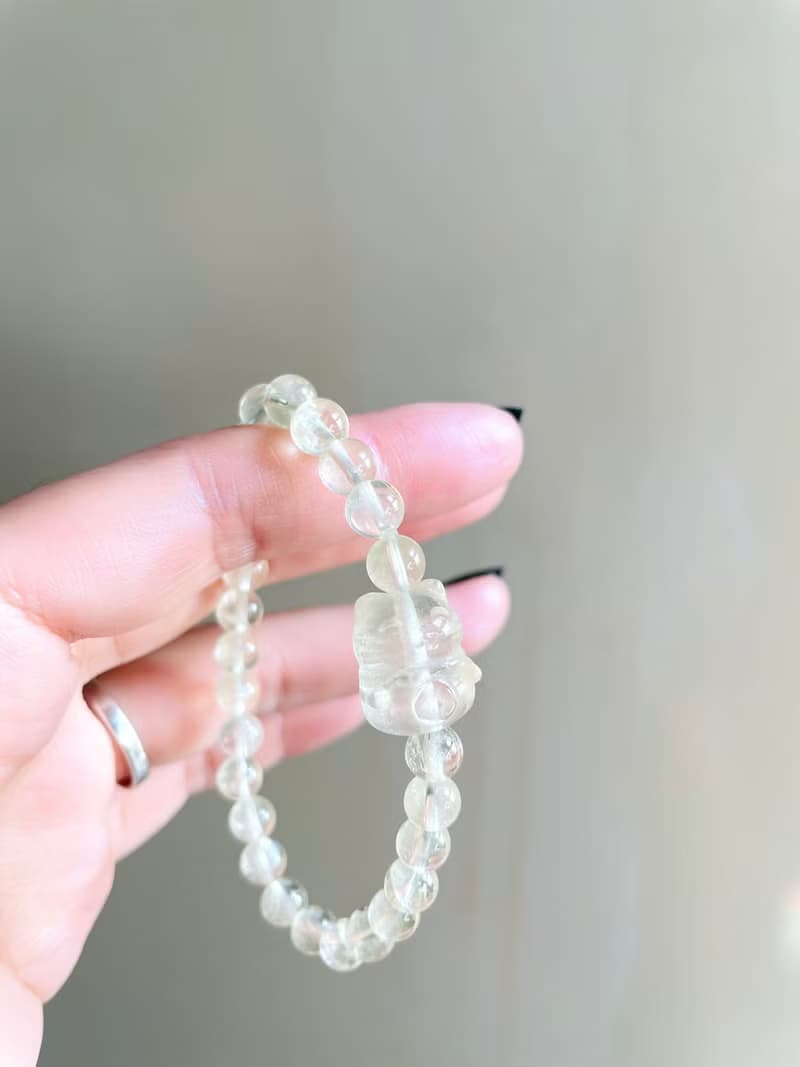 黃色招財 可愛萌物【檸檬黃水晶招財貓圓珠手串】必蒐藏/一物一拍