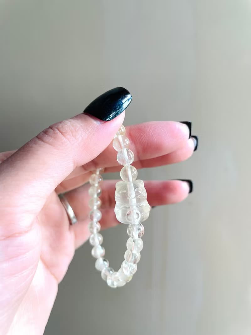 黃色招財 可愛萌物【檸檬黃水晶招財貓圓珠手串】必蒐藏/一物一拍