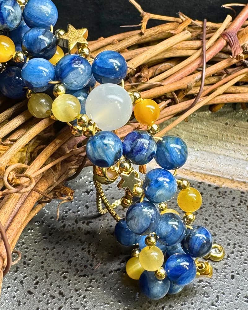 【愛自己的宇宙】莫奈藍晶 金虎眼 白月光 水晶手鏈 手鍊 訂製