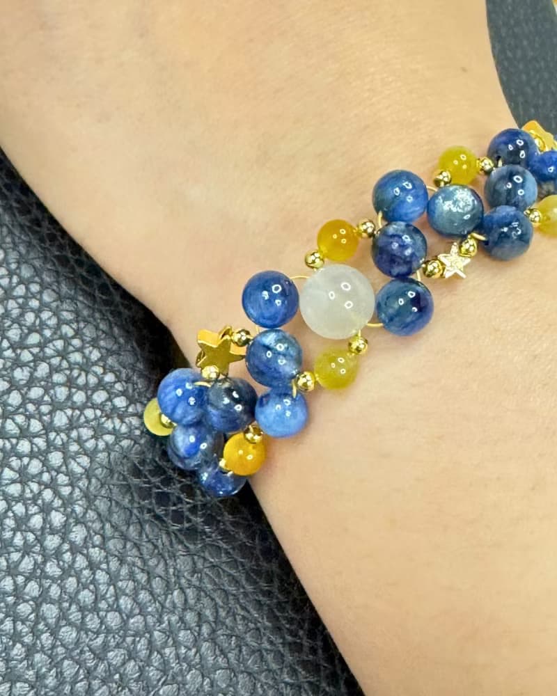 【愛自己的宇宙】莫奈藍晶 金虎眼 白月光 水晶手鏈 手鍊 訂製