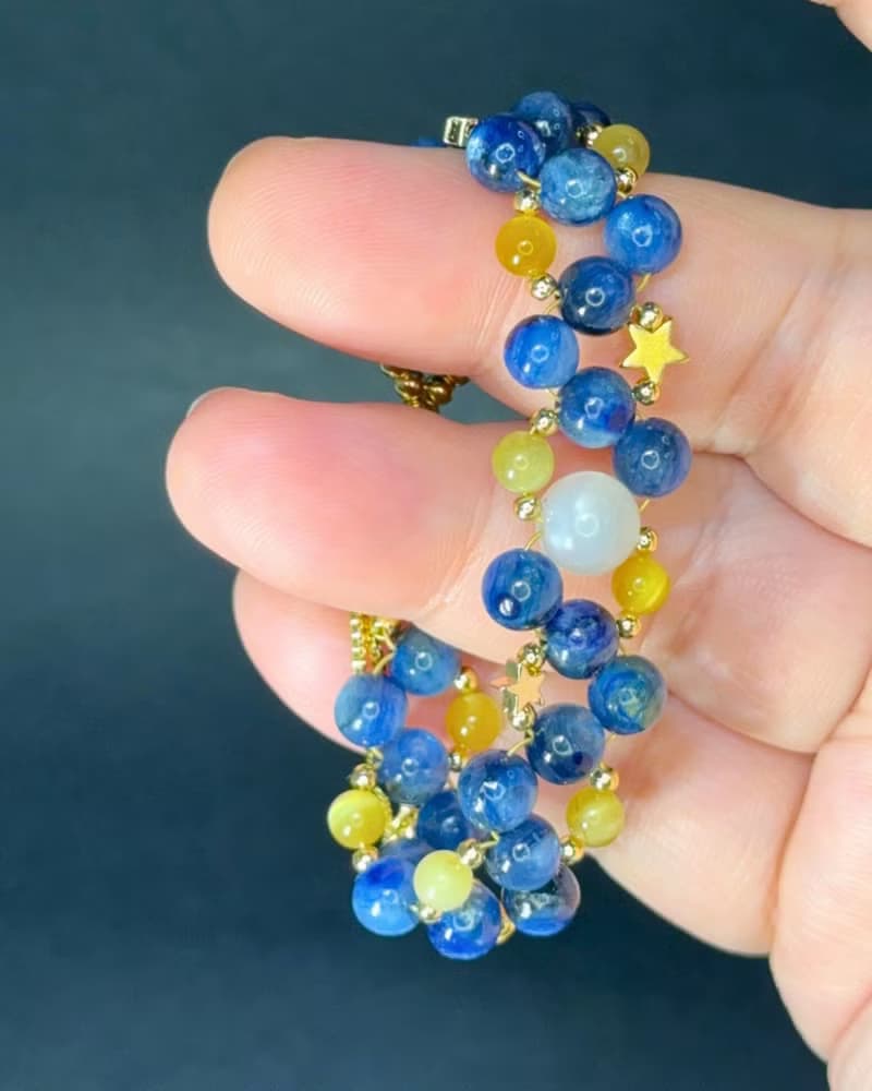 【愛自己的宇宙】莫奈藍晶 金虎眼 白月光 水晶手鏈 手鍊 訂製
