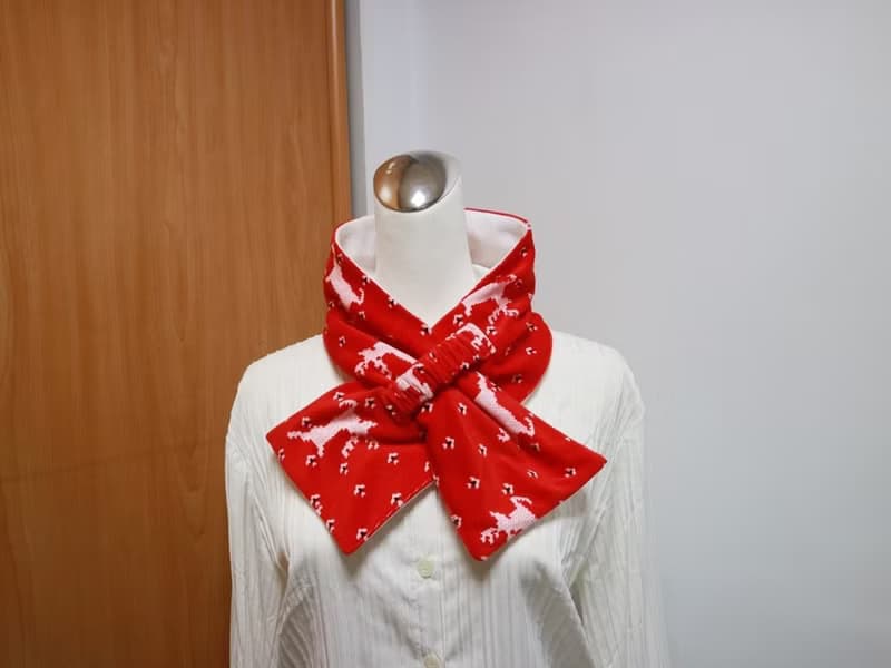 麋鹿 可調式短圍巾.scarf 保暖圍脖 雙面雙色大人.小孩均適