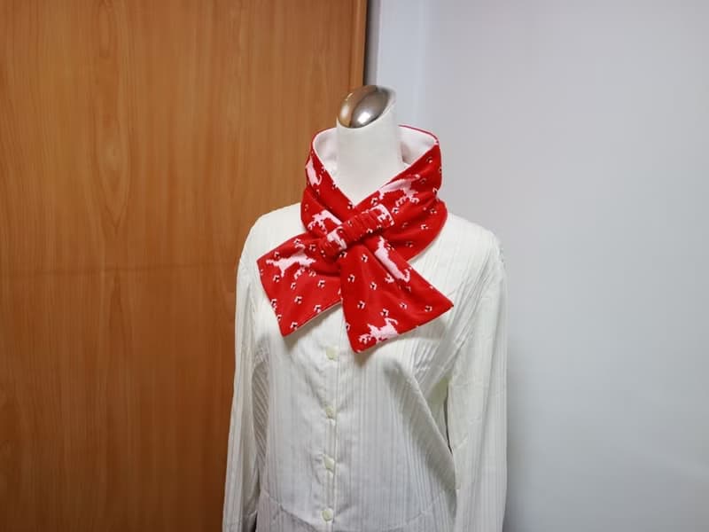 麋鹿 可調式短圍巾.scarf 保暖圍脖 雙面雙色大人.小孩均適