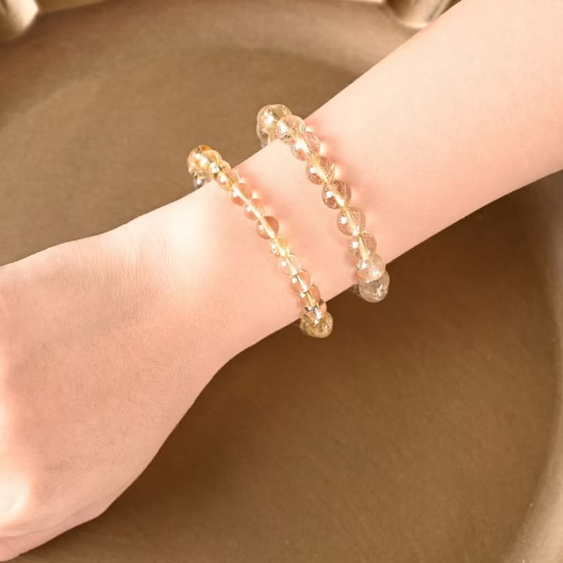 【SIO Crystal希奧水晶】金髮晶素色手鍊