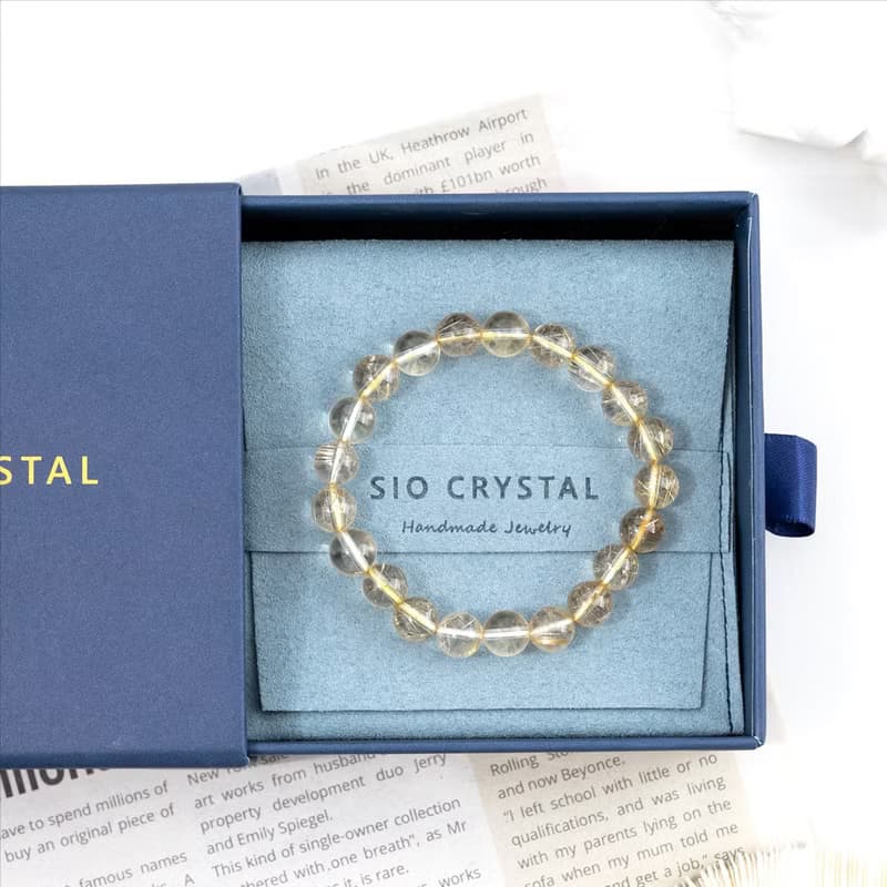 【SIO Crystal希奧水晶】金髮晶素色手鍊