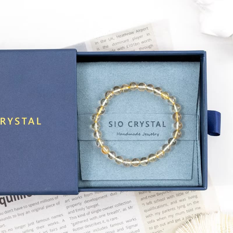 【SIO Crystal希奧水晶】金髮晶素色手鍊