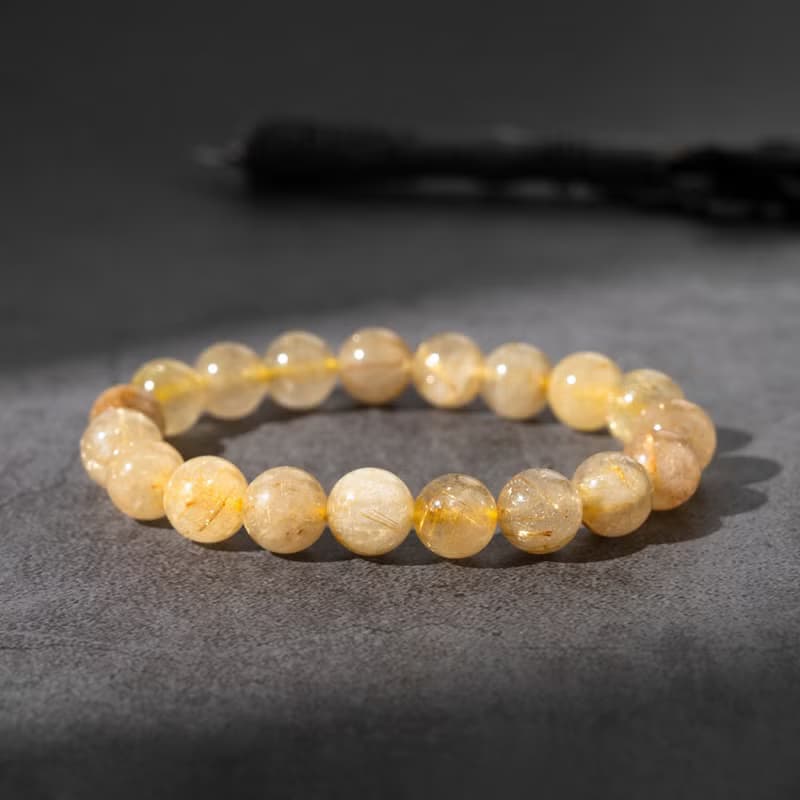 【SIO Crystal希奧水晶】金髮晶素色手鍊