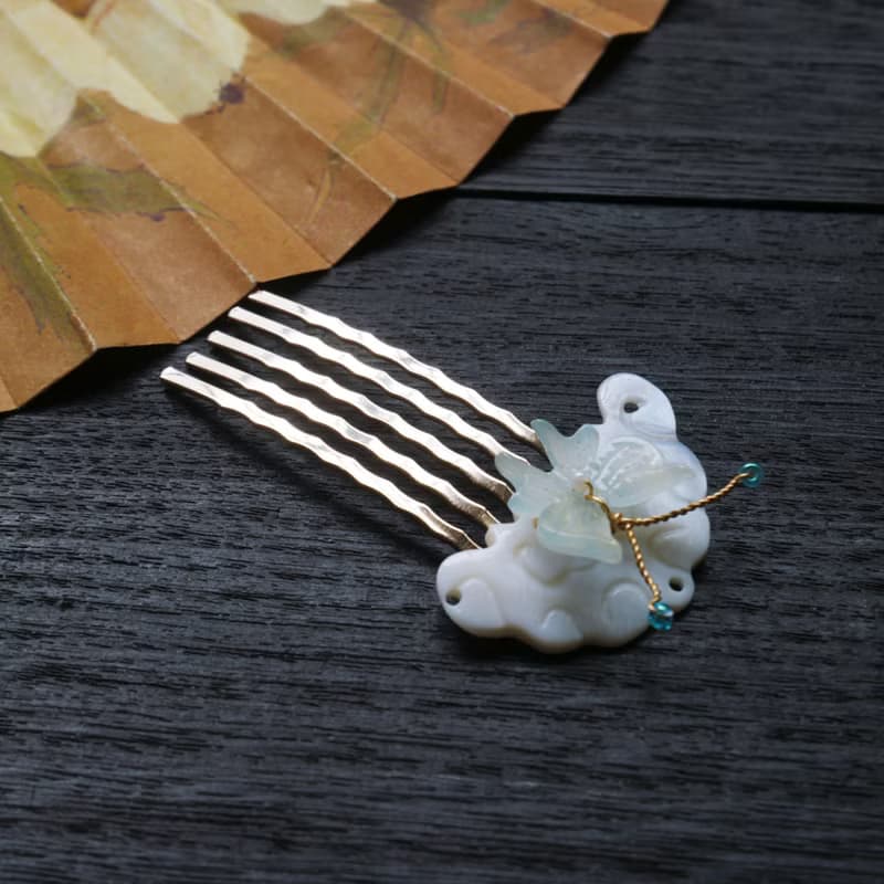 【墨徽閣】 雲紋蝶髮梳