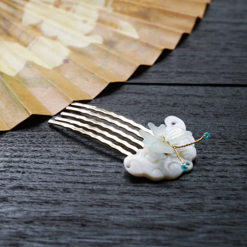 【墨徽閣】 雲紋蝶髮梳