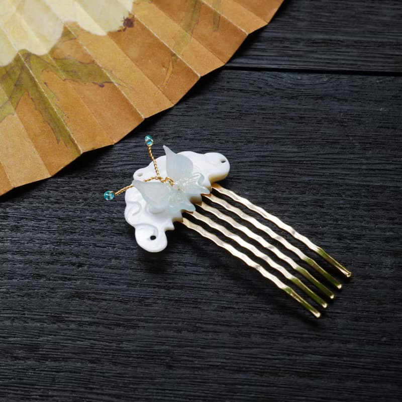 【墨徽閣】 雲紋蝶髮梳