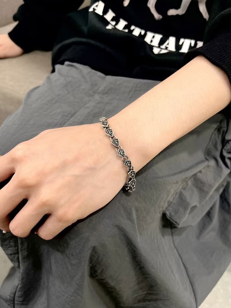 【巴洛克系列】盾形鳶尾花手鍊/純銀