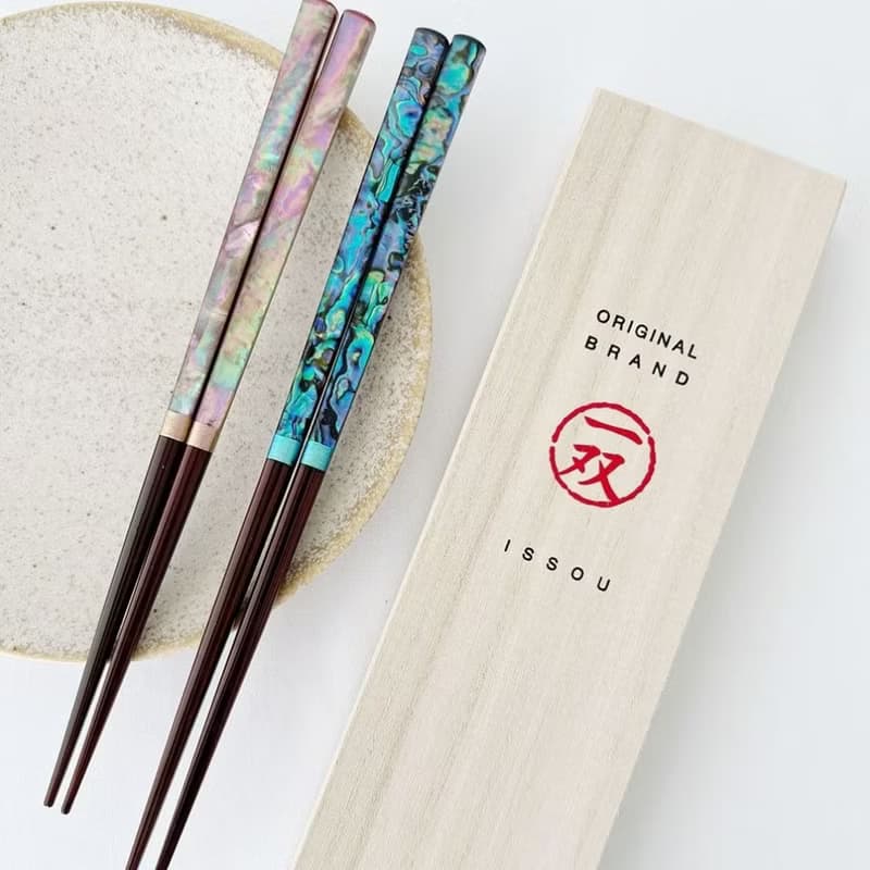 【結婚禮物】若狭塗 雅貝漆器夫妻對筷 /附木盒