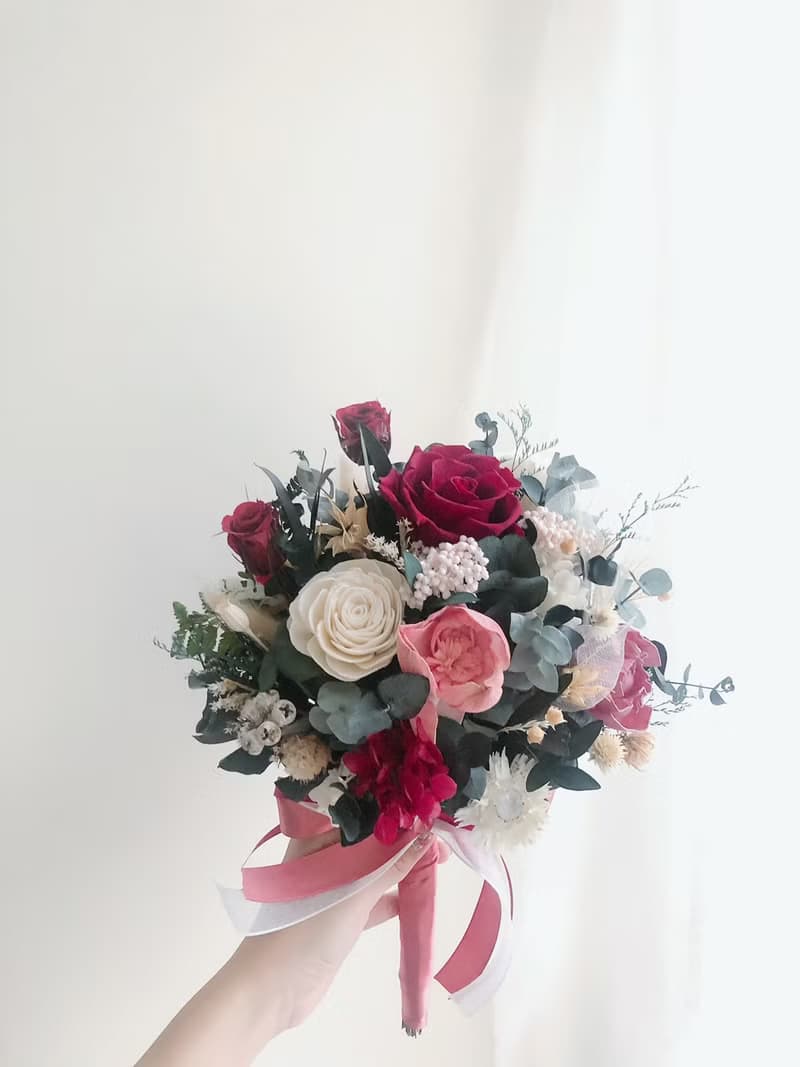 永生花 永生玫瑰花 乾燥花 新娘捧花 拍照花束 求婚花束 婚禮婚紗