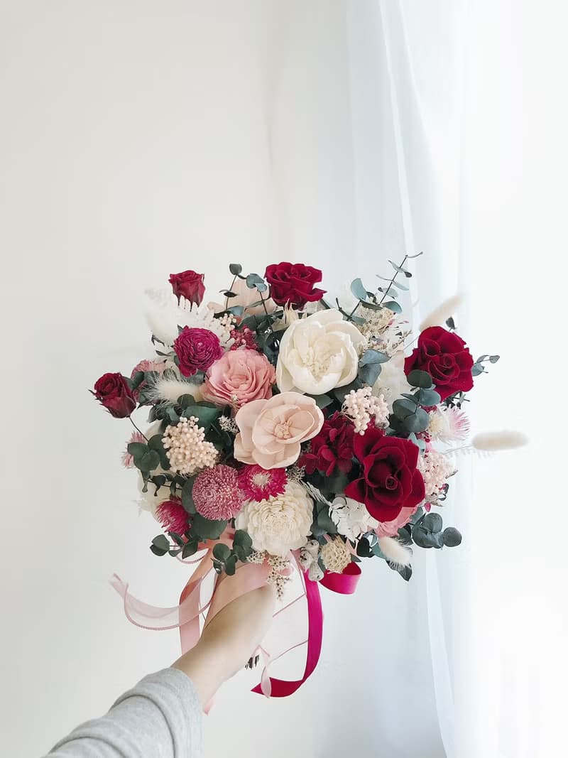 永生花 永生玫瑰花 乾燥花 新娘捧花 拍照花束 求婚花束 婚禮婚紗