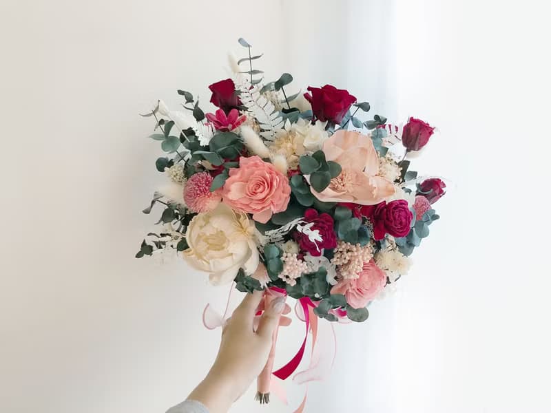 永生花 永生玫瑰花 乾燥花 新娘捧花 拍照花束 求婚花束 婚禮婚紗