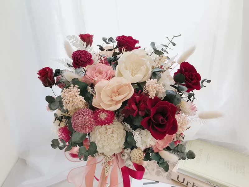 永生花 永生玫瑰花 乾燥花 新娘捧花 拍照花束 求婚花束 婚禮婚紗