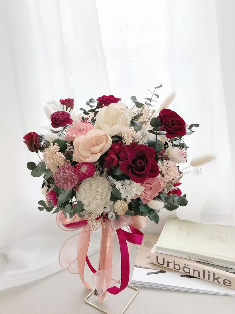 永生花 永生玫瑰花 乾燥花 新娘捧花 拍照花束 求婚花束 婚禮婚紗