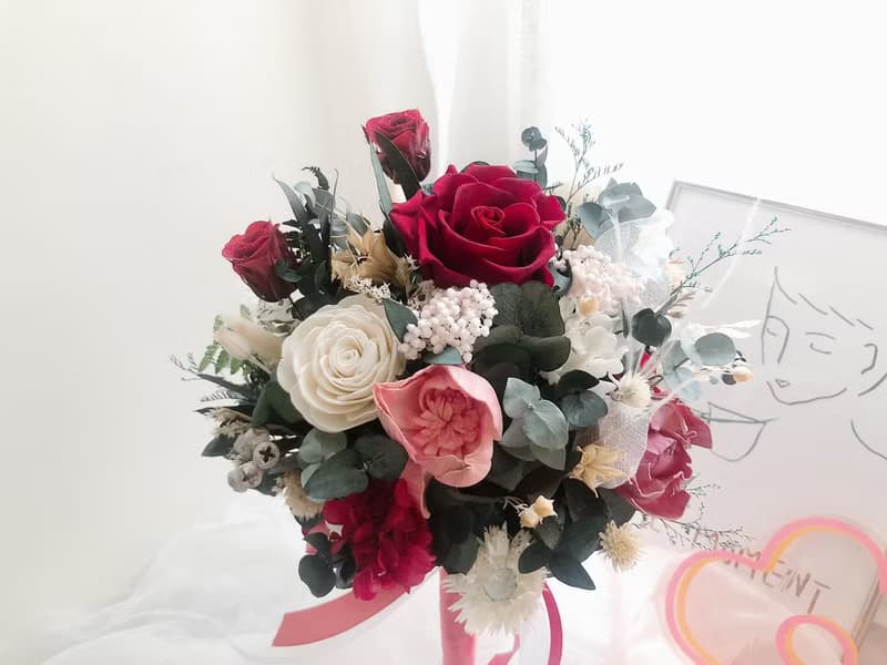 永生花 永生玫瑰花 乾燥花 新娘捧花 拍照花束 求婚花束 婚禮婚紗